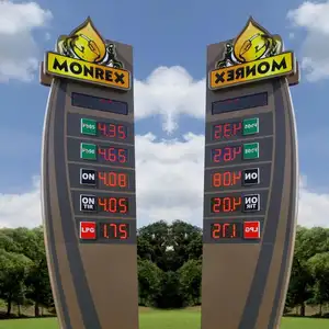 Panneau publicitaire personnalisé pour station-service, prix du carburant, panneau LED en forme de pylône, extérieur - Product Image 1