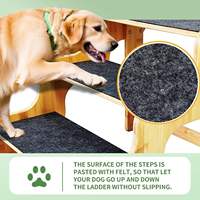 Rampe pour chien 2-en-1 en bois pour lit et canapé, design moderne, escalier pliable pour animaux de compagnie avec 2 hauteurs réglables et surface antidérapante en feutre