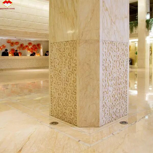 Brothers Stone Modern Gepolijste Witte Marmeren Wandpanelen, Vloer, Rand, Trappen en Tafelontwerpen met Gouden Aders en Spin-Gold Textuur - Product Image 4