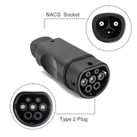 Adaptateur de charge AC pour véhicules électriques 32A NACS vers Type 2, adaptateur de charge pour voitures électriques Type 2, station de charge Tesla