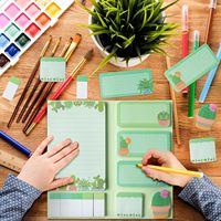 Schattige cartoon planten sticky notes set fruit melkthee notitieblokjes dagboek planner notitie stickers