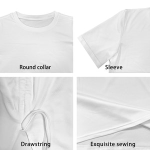 Abito <span class=keywords><strong>midi</strong></span> da donna personalizzato <span class=keywords><strong>con</strong></span> stampa, a maniche corte, girocollo, <span class=keywords><strong>con</strong></span> arricciatura laterale e <span class=keywords><strong>spacco</strong></span>, vestibilità slim, casual, per feste, vacanze, estivo - Product Image 5