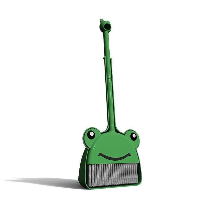 dark green cartoon broom dustpan
