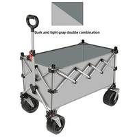 Remorque de camping robuste en métal Tench AL11 à quatre roues, roues pivotantes, capacité de charge de 300 lb, chariot pliable avec poignée réglable