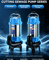 Pompe submersible de drainage à corps en acier inoxydable résistant aux acides pour broyage des eaux usées et découpe des déchets chimiques en usine