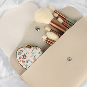 Cổ Điển Cổ Sang Trọng Hình Trái Tim Dễ Thương Vải Bìa Túi Nhỏ Gấp Du Lịch Xách Tay Quà Tặng Đôi Bên Trang Điểm Gương - Product Image 6