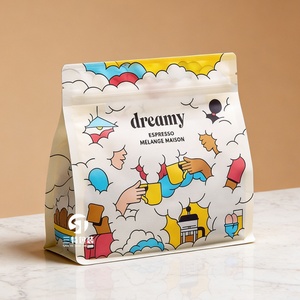 OEM Coffee Bean <b>Packaging</b> <b>Bag</b> Matte Eight Side Seal Pouch Custom Resealable Plastic <b>Packaging</b> Coffee Bean <b>Bags</b> With Zipper - Product Image 4