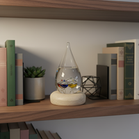 Thermomètre de Galileo en verre de bureau pour la maison, prévisions météorologiques, motif d'ours, design religieux Feng Shui, artisanal et artistique