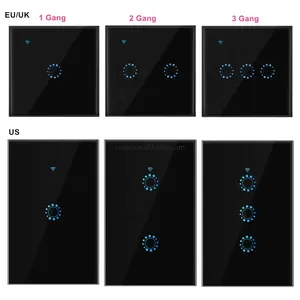 新1/2/3组无线壁灯无线触摸开关白色/黑色智能定时控制应用与Alexa谷歌主页