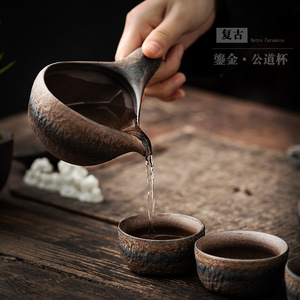 Taza de Cerámica Retro, Taza de Té de Forma Irregular, Cerámica Dehua, Juego de Té Kung Fu, Dispensador de Té - Product Image 2