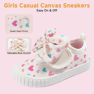 Scarpe Sportive da Esterno per Ragazze con Fiocco Rosa e Stampa a Cuore Personalizzata all'Ingrosso - Product Image 1