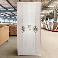 Armoire métallique à 2 portes pour vêtements, penderie en acier, placard de chambre, casier de rangement