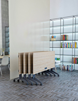 OMNI Table d'entraînement industrielle de musculation au design moderne BIFMA Mobilier de bureau commercial avec couvercle rabattable mobile