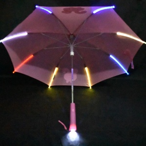 Promotion Classic Advantages Advertisement 7 Colors Cartoon Straight Pongee Manual Kids Led <strong>Umbrella</strong> <strong>Lights</strong> Handle 8ribs - Product Image 1