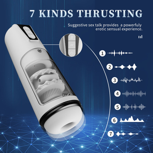 Masturbador <span class=keywords><strong>Vaginal</strong></span> Realista, Automático, Telescópico, con Movimiento de Empuje, Compresión y Succión, con Sonido, Eléctrico, Juguete Sexual Masculino - Product Image 3
