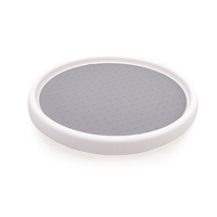 Armoire de garde-manger à 2 étages en plastique antidérapant Organisateur de cuisine Lazy Susan Plateau tournant à 360 degrés Support à épices rotatif