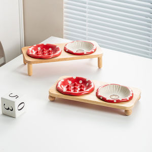 Doe Pet Bol en céramique pour chien, design champignon rouge, pour alimentation lente, surélevé, personnalisable avec support - Product Image 3