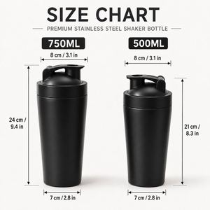Gobelet isotherme en acier inoxydable à double paroi pour shaker de protéines, avec logo personnalisé, 17 oz et 25 oz, pour le sport et la gym - Product Image 3