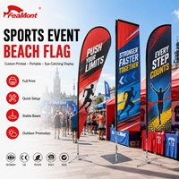 Drapeau en forme de larme double face FEAMONT pour la publicité d'événements, bannière de plage personnalisée imprimée pour les cérémonies de remise de prix en plein air, signalétique de marque