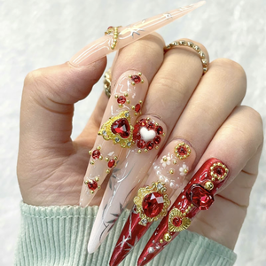 JOYPET-Ongles Artificiels de Luxe, Faux Ongles Naturels Longs en Acrylique, Style Français, Design Carré pour Doigt - Product Image 3