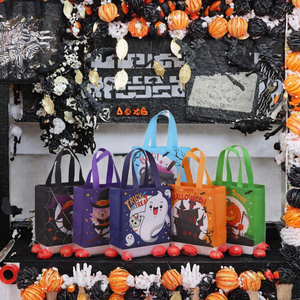 Sac de courses réutilisable personnalisé en non-tissé laminé avec bandoulière, taille moyenne, pour Halloween, idéal pour les magasins - Product Image 3