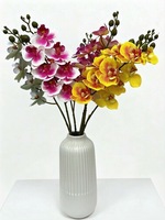 Fausse orchidée artificielle mini à 9 têtes, Phalaenopsis artificielle pour la décoration de la maison, de l'hôtel, du mariage, du vase de table