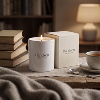 Lampe à huile en verre simple, blanc mat et noir mat, 6oz, 10oz, 14oz, avec logo personnalisé et couvercle en bois pour Noël