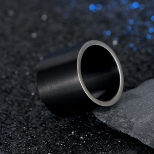 Titanium Steel Large Wide Brushed <b>Ring</b> Unisex Fashion Jewelry Gift - Product Image 4