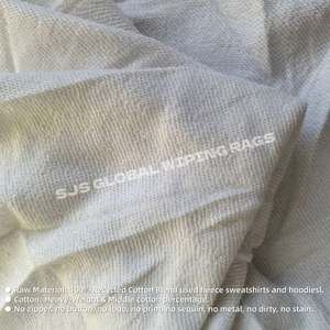 Trapos de limpieza industriales de felpa blanca suave, 100% algodón, corte manual, reciclados, para limpieza. - Product Image 4