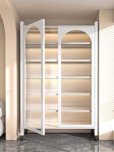 Meubles de bureau anti-poussière armoire de rangement de cuisine 2 portes ménage organisateur de cuisine support îlots de cuisine chariots - Product Image 4