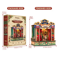 CuteBee DIY Mechanical the Nutcracker's Dreamscape Adventure Wooden Book Nook Kit Miniature House Bookshelf Insert 3D Puzzle