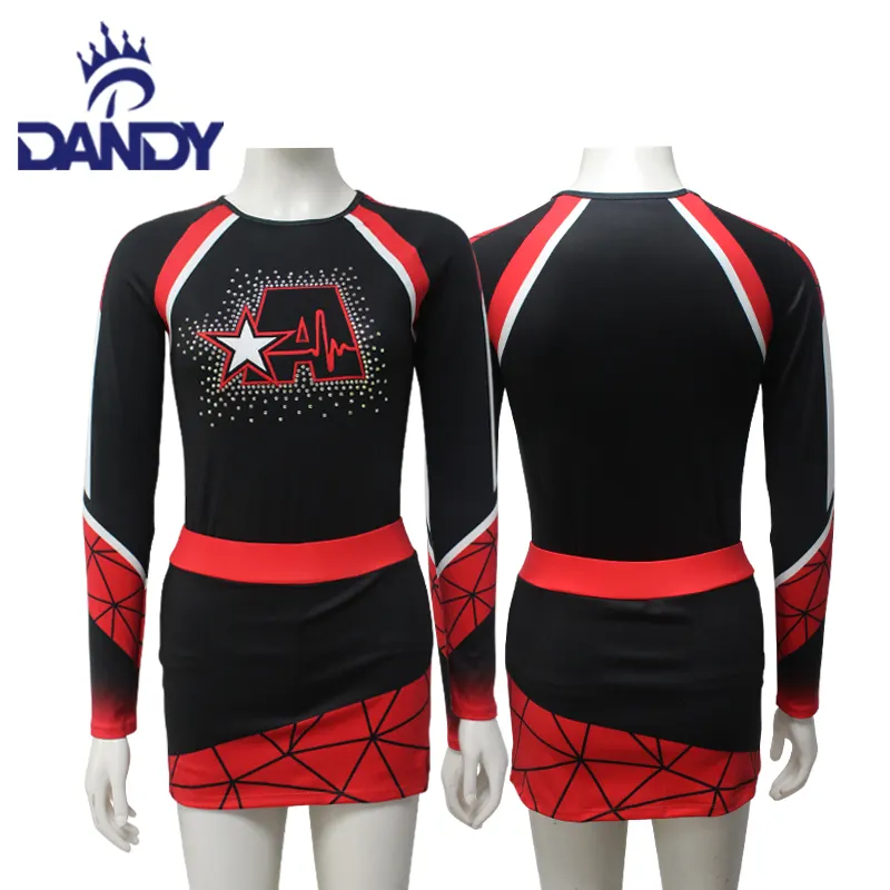 Benutzer definierte Dandy Cheer Team wettbewerbs fähige Sublimation Tanz uniformen billige Cheer Kostüme Cheerleading Uniformen