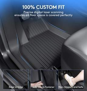 Custom Fit All Seasons TPE 5mm Thick 3-Piece Front/Rear Row Car <strong>Rug</strong> for Tesla Model Y 5-Seat 2020-2024 China - Product Image 2