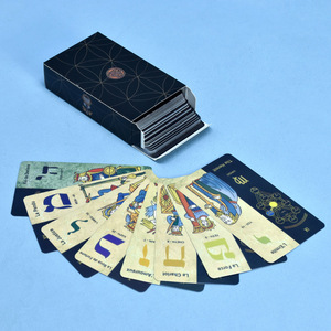 Juego de cartas de Tarot francés de diseño personalizado en estilo azul impreso de fábrica con guía de actividades tamaño de embalaje personalizado personalizable - Product Image 1