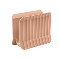Porte-serviettes de table élégant en métal rose mat classique durable de luxe, vertical, 15x12cm, Italie, 2 pièces