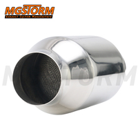 Pipa Knalpot Universal Modifikasi 63mm Inlet Outlet 270mm Panjang Total Pembawa Katalis Logam Universal Tiga Arah - Katalitik
