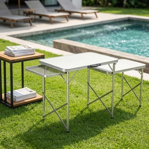 <span class=keywords><strong>Table</strong></span> en <span class=keywords><strong>aluminium</strong></span> HISPEED <span class=keywords><strong>extensible</strong></span>, pliable, légère, portable, design moderne, pour l'extérieur, le camping, la plage, le jardin, utilisation en intérieur - Product Image 1