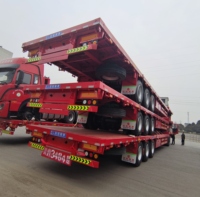 Semi-remorque plateau universelle de 40 pieds pour le transport quotidien de marchandises générales et la logistique de conteneurs en bois et en acier, expédition rapide