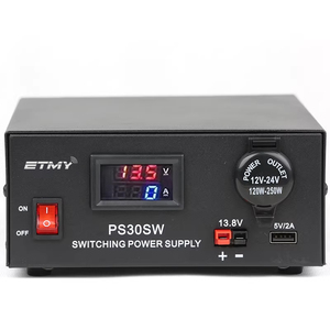 Fuente de alimentación CC PS30SW 30A 13.8V fija, 9-15V ajustable para radioaficionados, estación base CB, fuente de alimentación conmutada 220V CA con cancelación de ruido y protección contra cortocircuitos. - Product Image 1