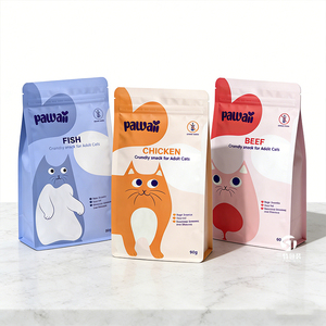Custom Printed Stand Up Pet Food Bags | Aluminum <b>Foil</b> Zipper Packaging with <b>Window</b> for Freeze Dried Pet Food - Product Image 3