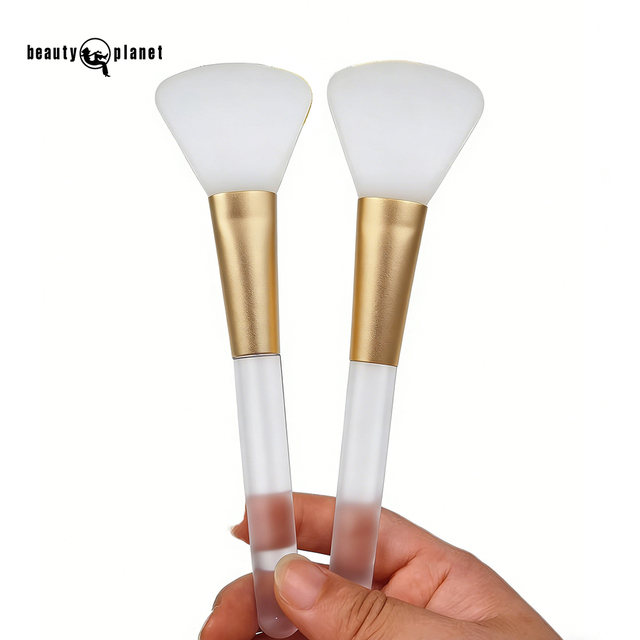 beauty planet Beauty Tool Cosmetic Makeup Honey Mask Applicator Large Fan Shaped Smooth Silicone Flat Face Mask Brush custom