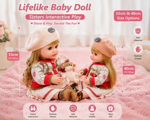 Poupée Bébé Reborn en Silicone Yeezwood Électrique à Détection <span class=keywords><strong>de</strong></span> Gravité, avec Fonctions <span class=keywords><strong>de</strong></span> <span class=keywords><strong>Rire</strong></span>, Pleurer, Musique et Parler (Espagnol, Anglais), 55 cm, pour Fille - Product Image 1