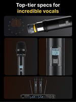Système de microphone sans fil UHF GAW-TD100 2x480 canaux avec suppression du bruit pour smartphones, conférences, scène et karaoké