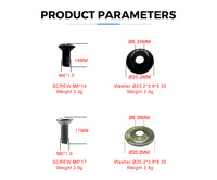 Kit de fixation robuste pour snowboard avec patchs en nylon anti-desserrage et vis, certifié IATF16949 pour équipement de ski et sports d'hiver