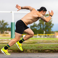Chaussettes de fitness rembourrées avec logo personnalisé pour hommes, vente en gros de chaussettes de compression pour le sport, le marathon et la course sur sentier de randonnée