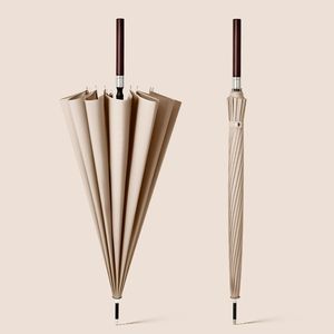 8K 16K 24K automático largo recto vid mango de madera mango paraguas Anti-viento tormenta negocios paraguas personalizado para lluvia - Product Image 3