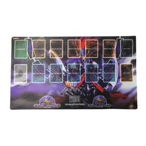 Wholesale Rubber Card game Play mat non slip neoprene rubber base micro fiber fabric top card game mat