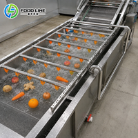 SUS304 Fruit- en groentewasmachine voor voedselverwerkingslijnen