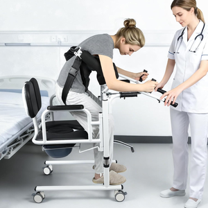 180 °   Silla <span class=keywords><strong>de</strong></span> transferencia <span class=keywords><strong>de</strong></span> pacientes con asiento dividido y inodoro, capacidad <span class=keywords><strong>de</strong></span> 440 lb, silla elevadora multifunción <span class=keywords><strong>de</strong></span> alta resistencia <span class=keywords><strong>para</strong></span> el cuidado en el hogar - Product Image 2