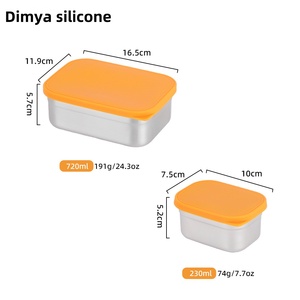 Boîte à lunch en acier inoxydable 304 avec couvercle en silicone, hermétique et portable, récipient alimentaire métallique – Offre Spéciale - Product Image 4